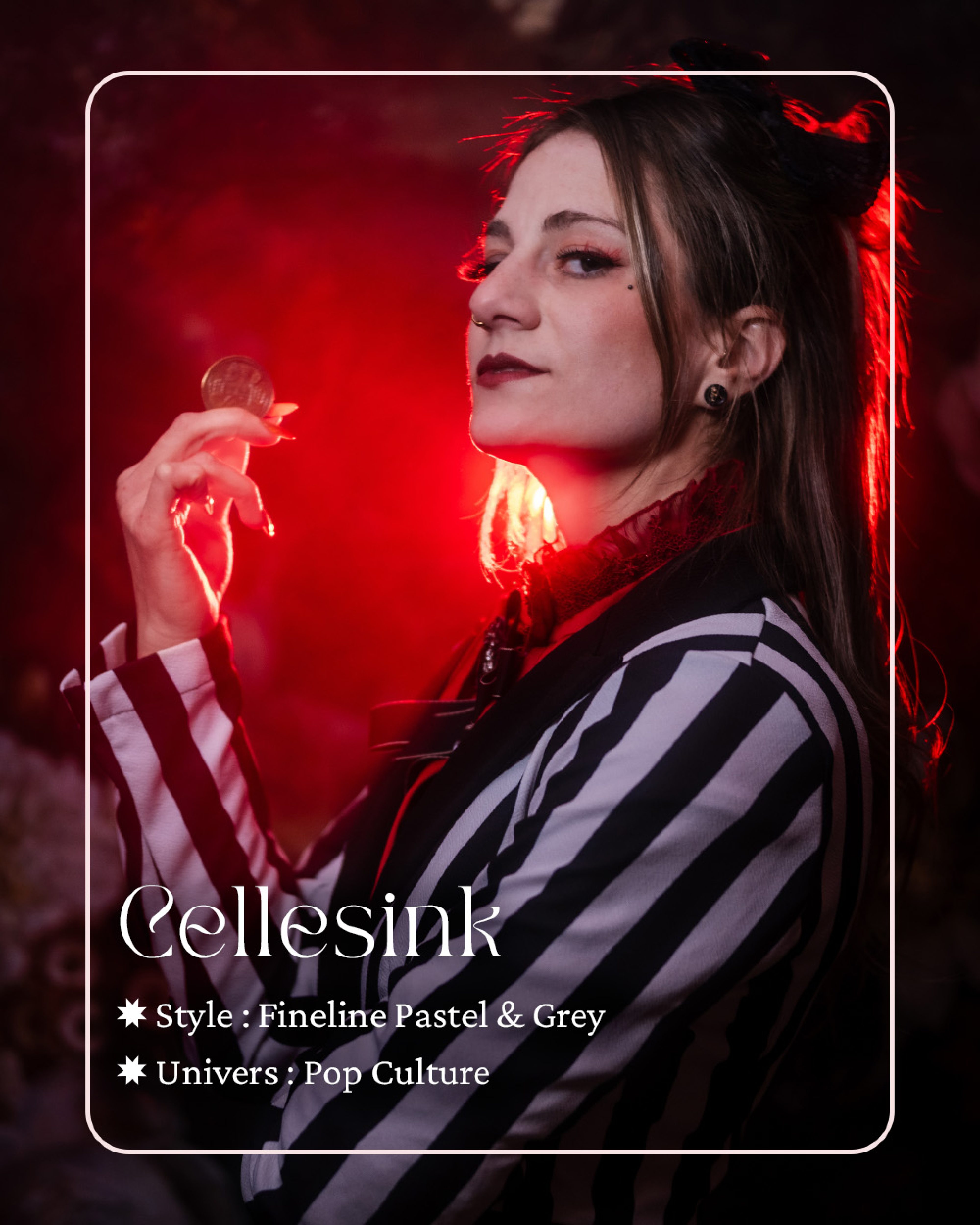Cellestink (Résidente) - Tattoo Fineline Pastel & Grey - Pop Culture