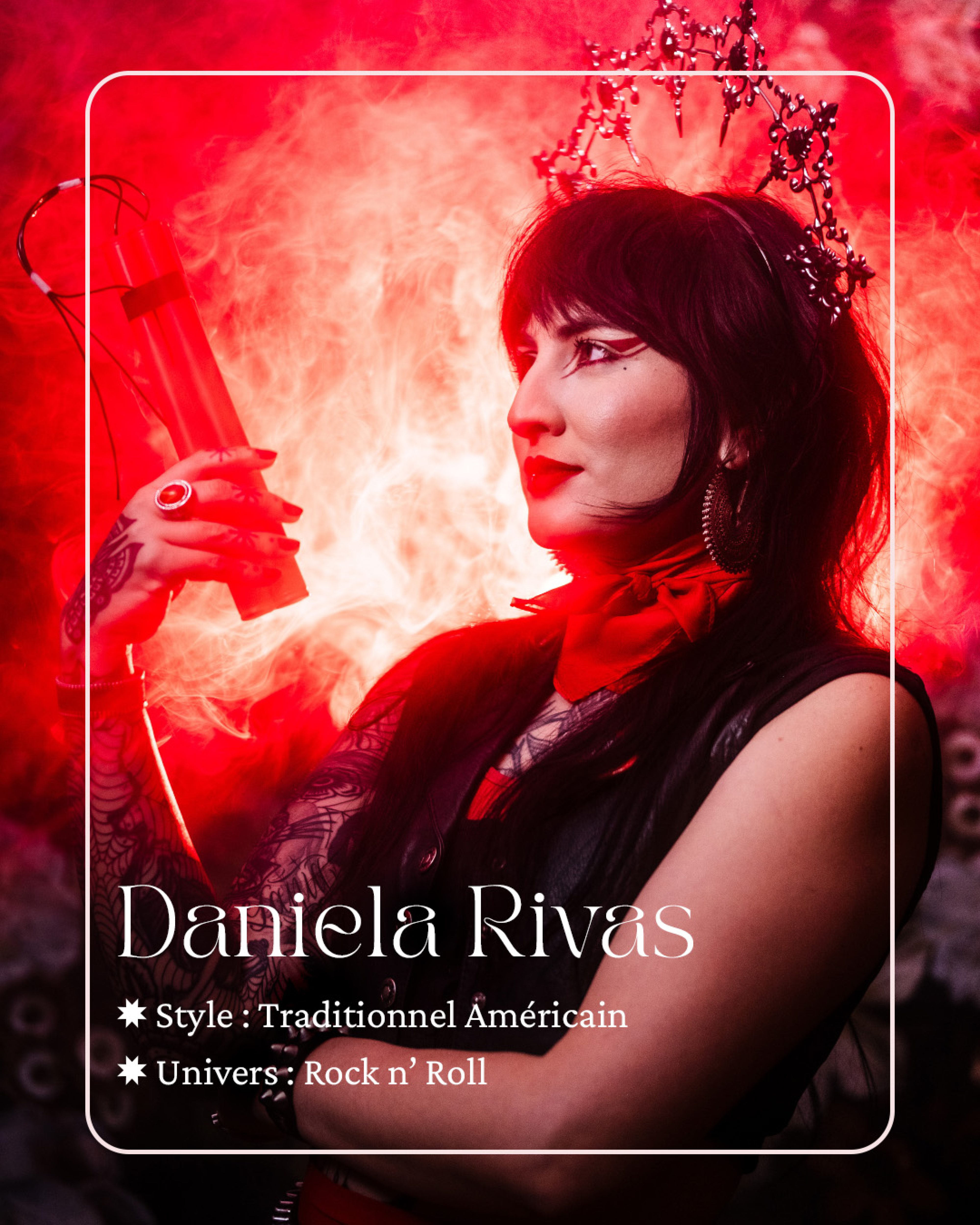 Daniela Rivas (Résidente) - Tattoo Traditionnel Américain - Rock n' Roll, Punk Rock