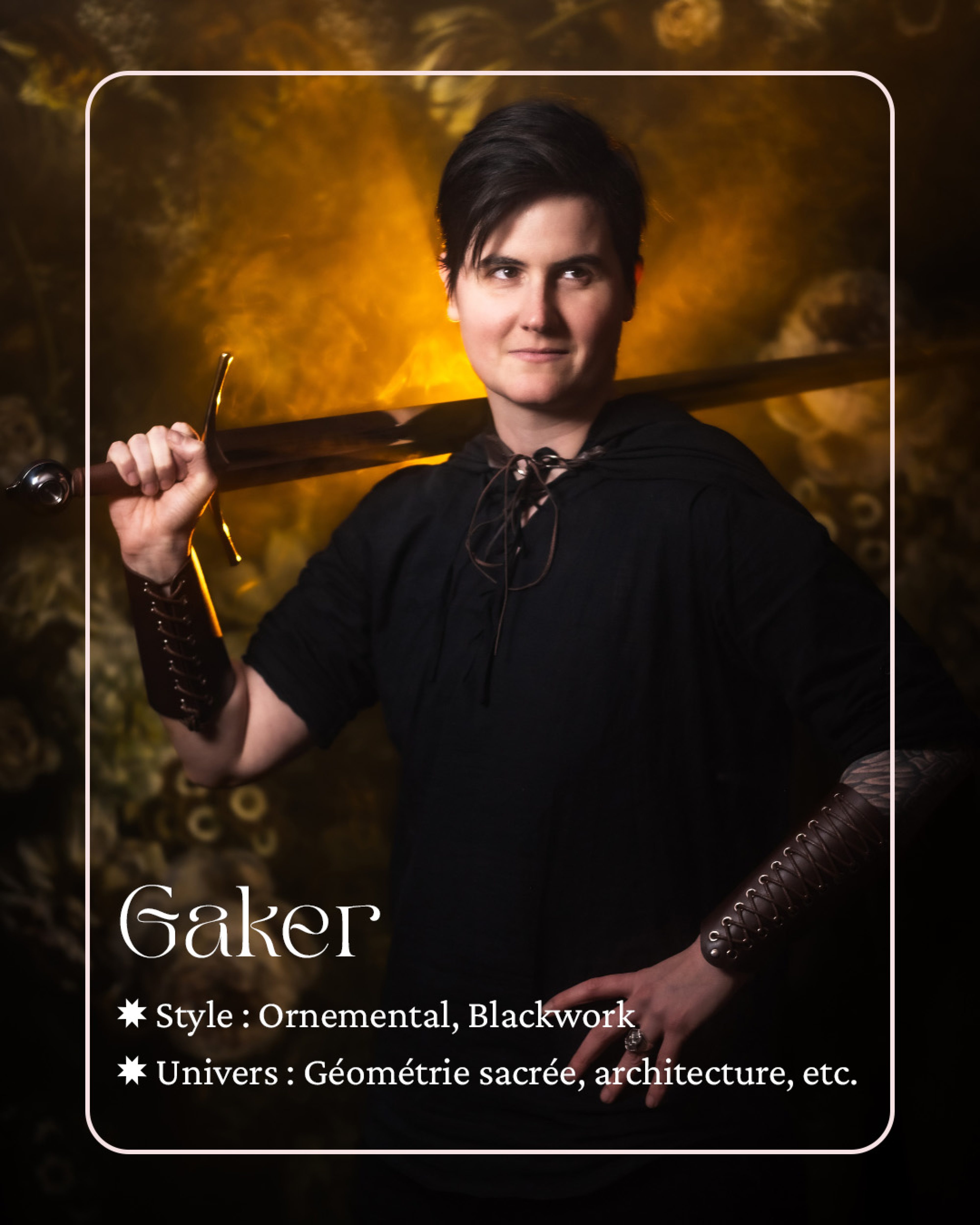 Gaker (Résidente) - Tattoo Ornemental Blackwork - Géométrie sacrée, architecture, etc...
